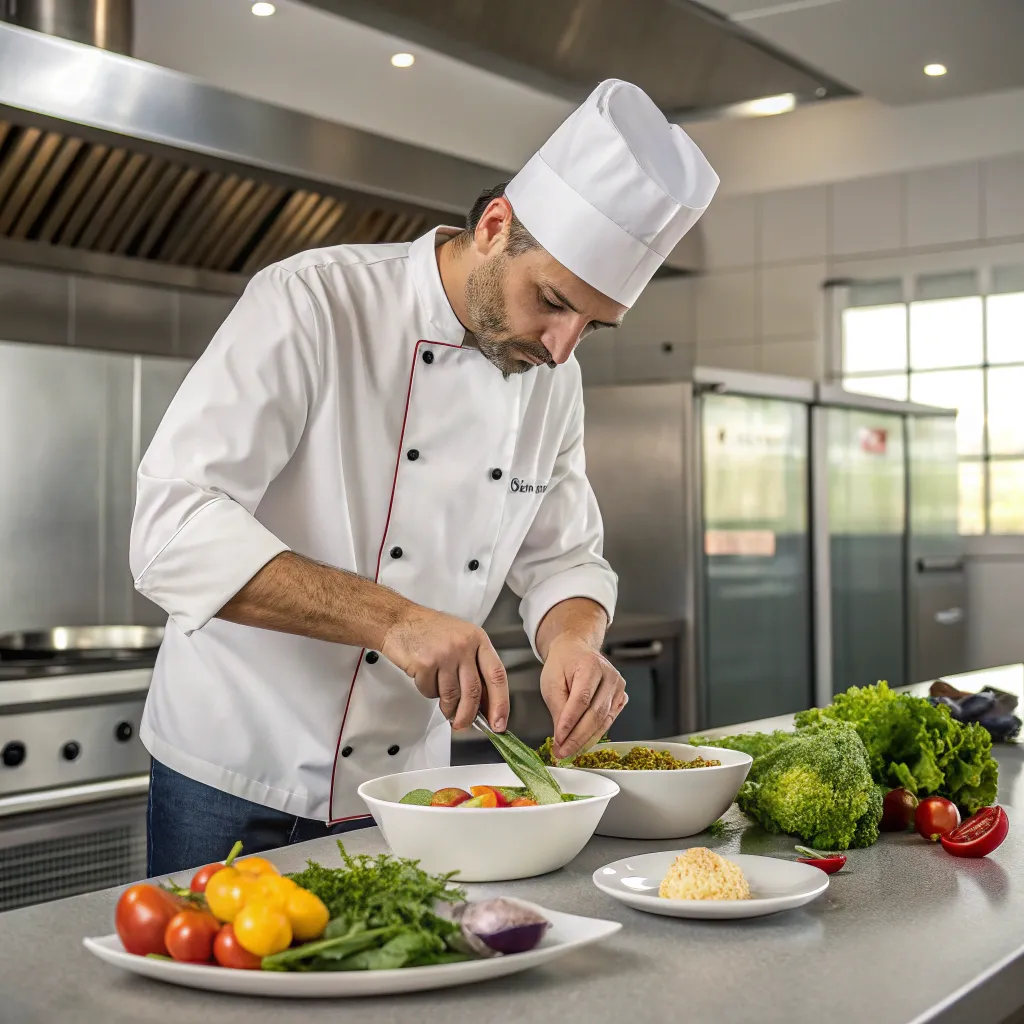 Professional chef demonstrating culinary skills
